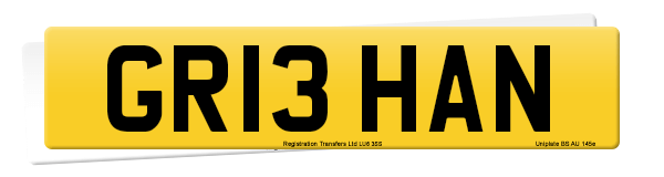 Registration number GR13 HAN